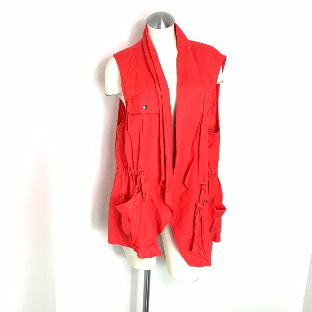 Torrid Drape  Front  Linen Vest size 2 2X 18-20